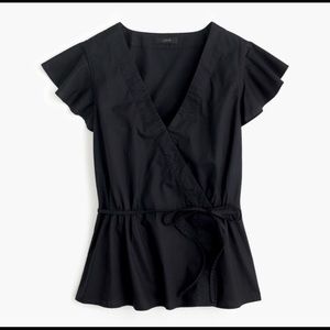 NWT J Crew Flutter Sleeve Wrap Top